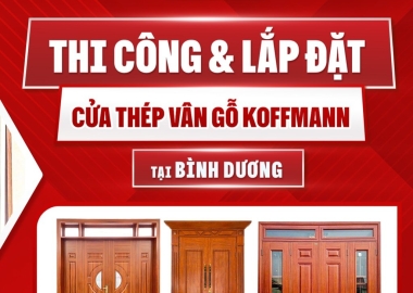 Cửa thép vân gỗ sang trọng cho nhà phố tại Bình Dương - Mẫu mã đa dạng