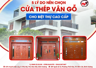 5 LÝ DO NÊN CHỌN CỬA THÉP VÂN GỖ CHO BIỆT THỰ CAO CẤP