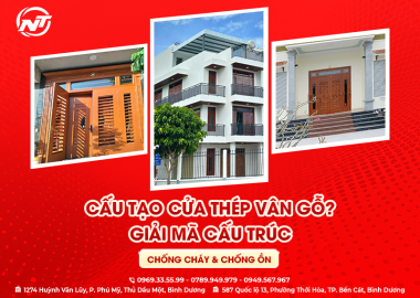 CẤU TẠO CỬA THÉP VÂN GỖ ? GIẢI MÃ CẤU TRÚC CHỐNG CHÁY & CHỐNG ỒN