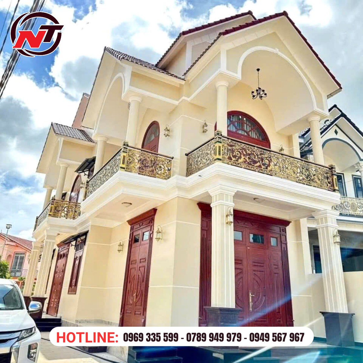 Cửa thép vân gỗ cao cấp cho biệt thự ở Bình Dương - Bảo hành lâu dài