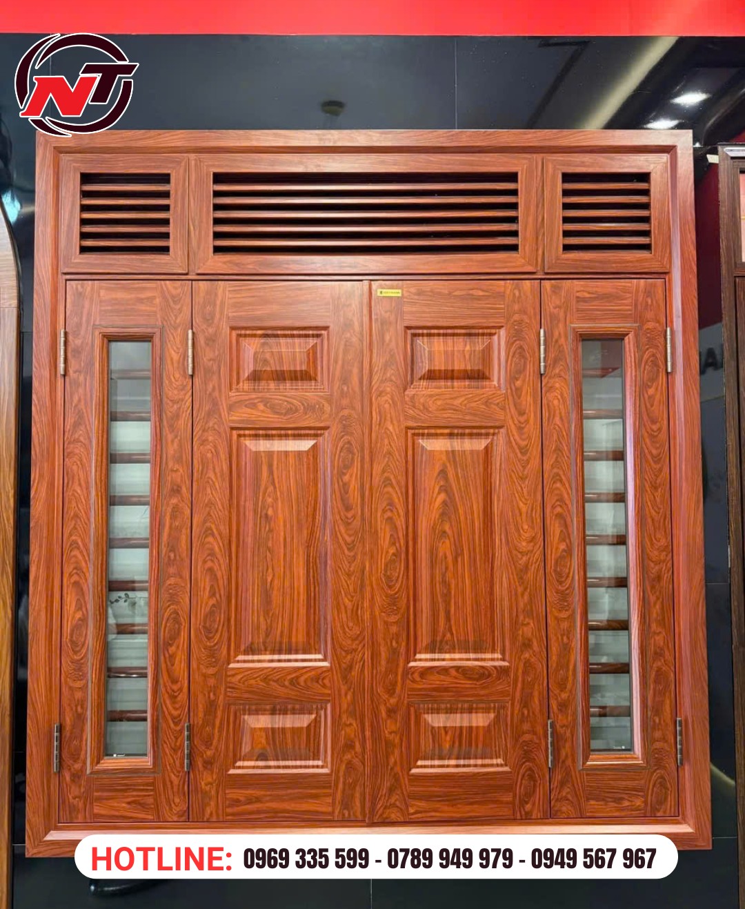 Mẫu cửa thép vân gỗ đẹp hiện đại 2025 tại Bình Dương