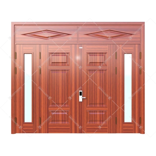 Cửa thép vân gỗ 4 cánh lệch  KG-41.03.K-2PT