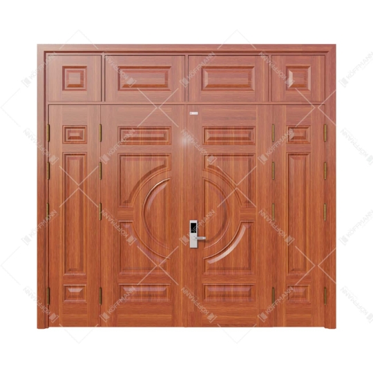Cửa thép vân gỗ 4 cánh lệch  KG-41.01.03A-4PV