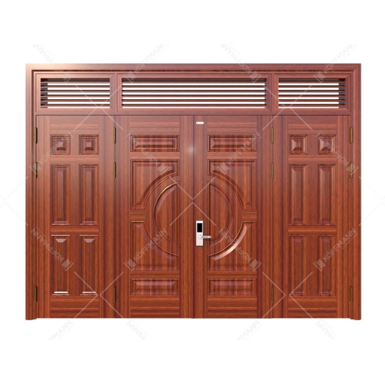  Cửa thép vân gỗ 4 cánh đều KG-42.01.04-3NC