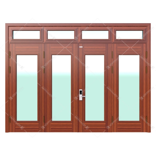 Cửa thép vân gỗ 4 cánh đều  KG-42.K.K-4TK